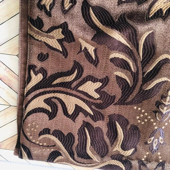 Dark Brown Tapestry Print Table Runner Moody Victorian Style - Picture 8 of 9